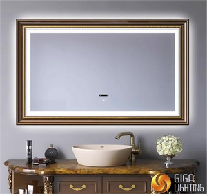 Specchio da bagno intelligente con cornice a LED IP44 Specchio antiappannamento con touch screen con luci Specchio decorativo a LED per bagno Specchio da toilette Specchio da toilette vintage