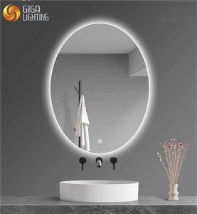 ETL Bagno Smart Touch Screen Specchio luminoso senza cornice Specchio ovale impermeabile a LED Specchio antiappannamento Specchio per trucco sospeso a parete per bagno