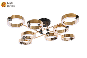 Lampada da soffitto decorativa CE TUV LED bracci a forma di anello in alluminio Rosa dorato con striscia led all'interno della fabbrica diretta del grossista di produzione di massa dal design unico 