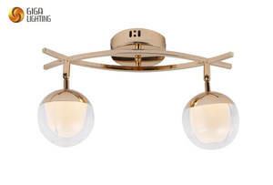 Lampade da soffitto Elegante plafoniera da incasso con paralume in vetro stampato globale: bracci hardware, perfetta per l'arredamento della casa alla moda